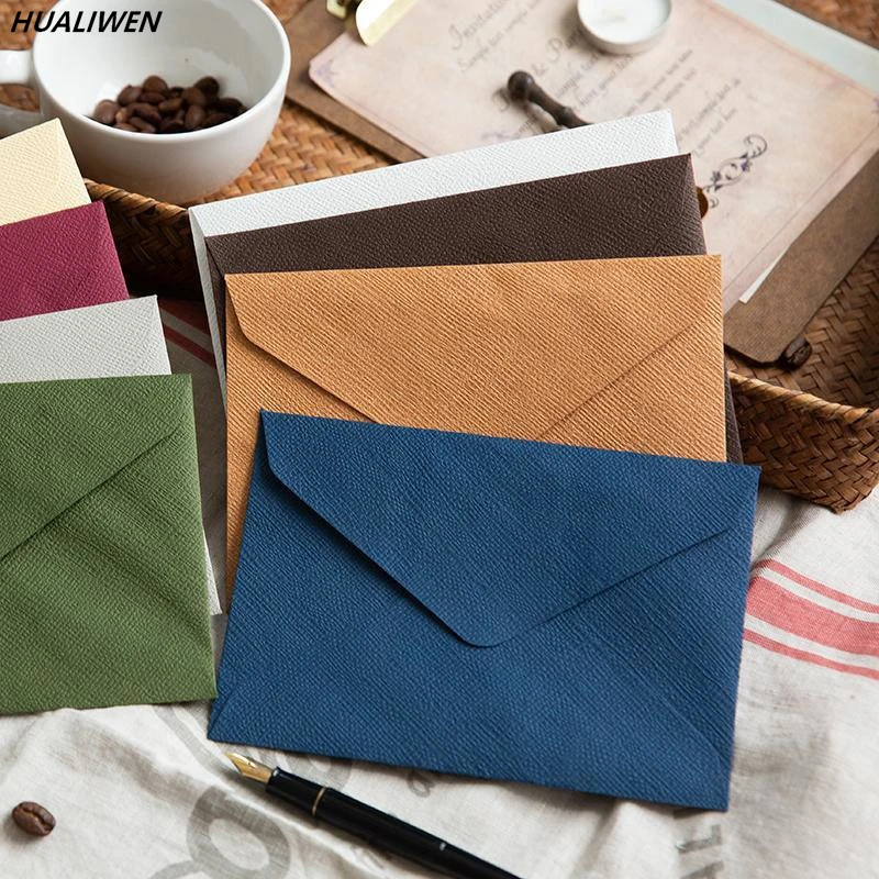 

New 10pcs/lot Retro Hemp Texture Western Envelopes for Wedding Party Invitation Greeting Cards Gift Envelopes Customized