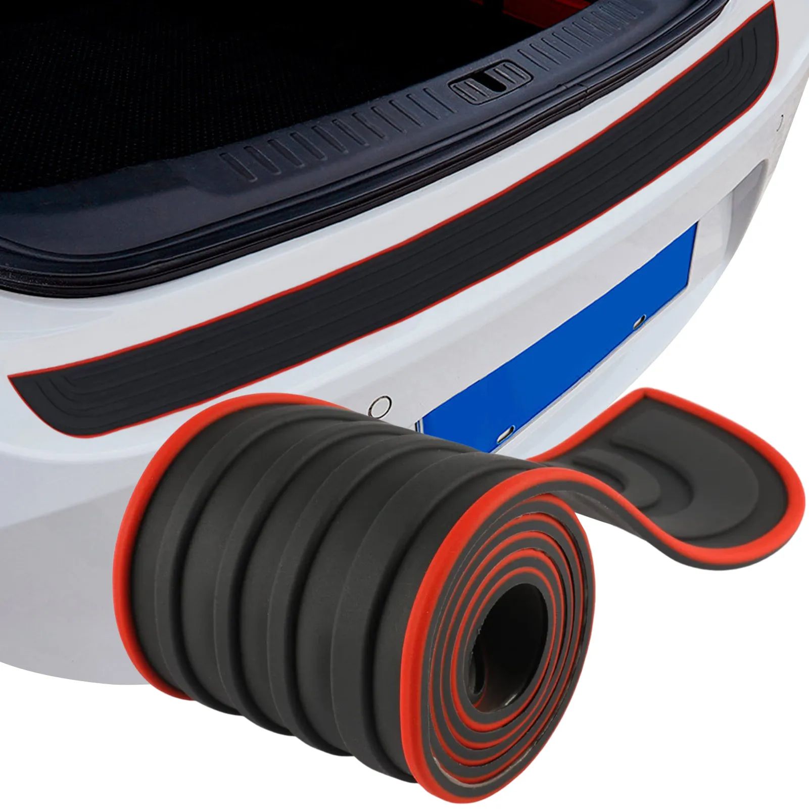 

Car Rear Bumper Protector Rubber Scratch-Resistant Trunk Guard Rubber Protection Strip Anti-Scratch Trunk Exterior Accessories