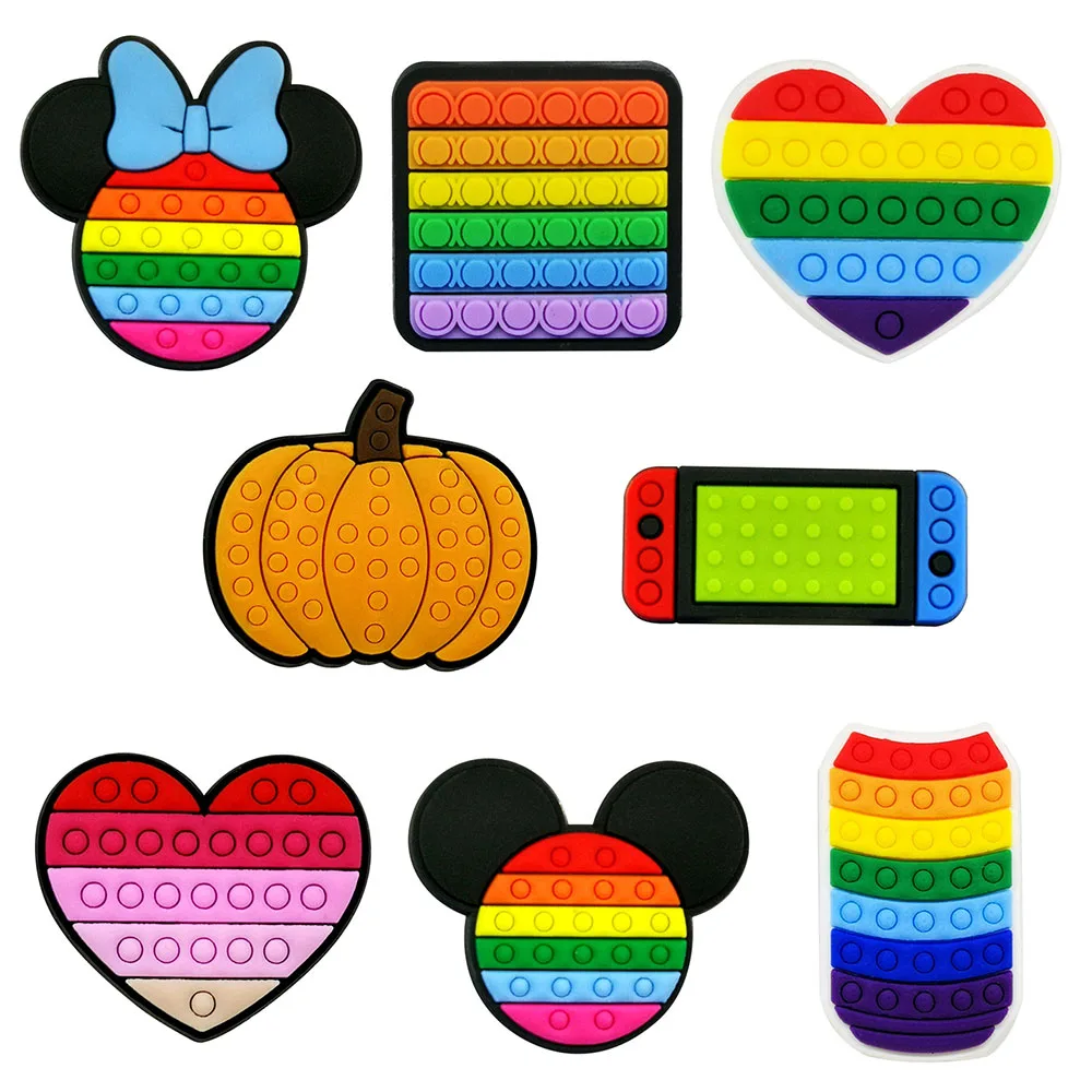 

1 шт., радужные украшения для обуви из ПВХ