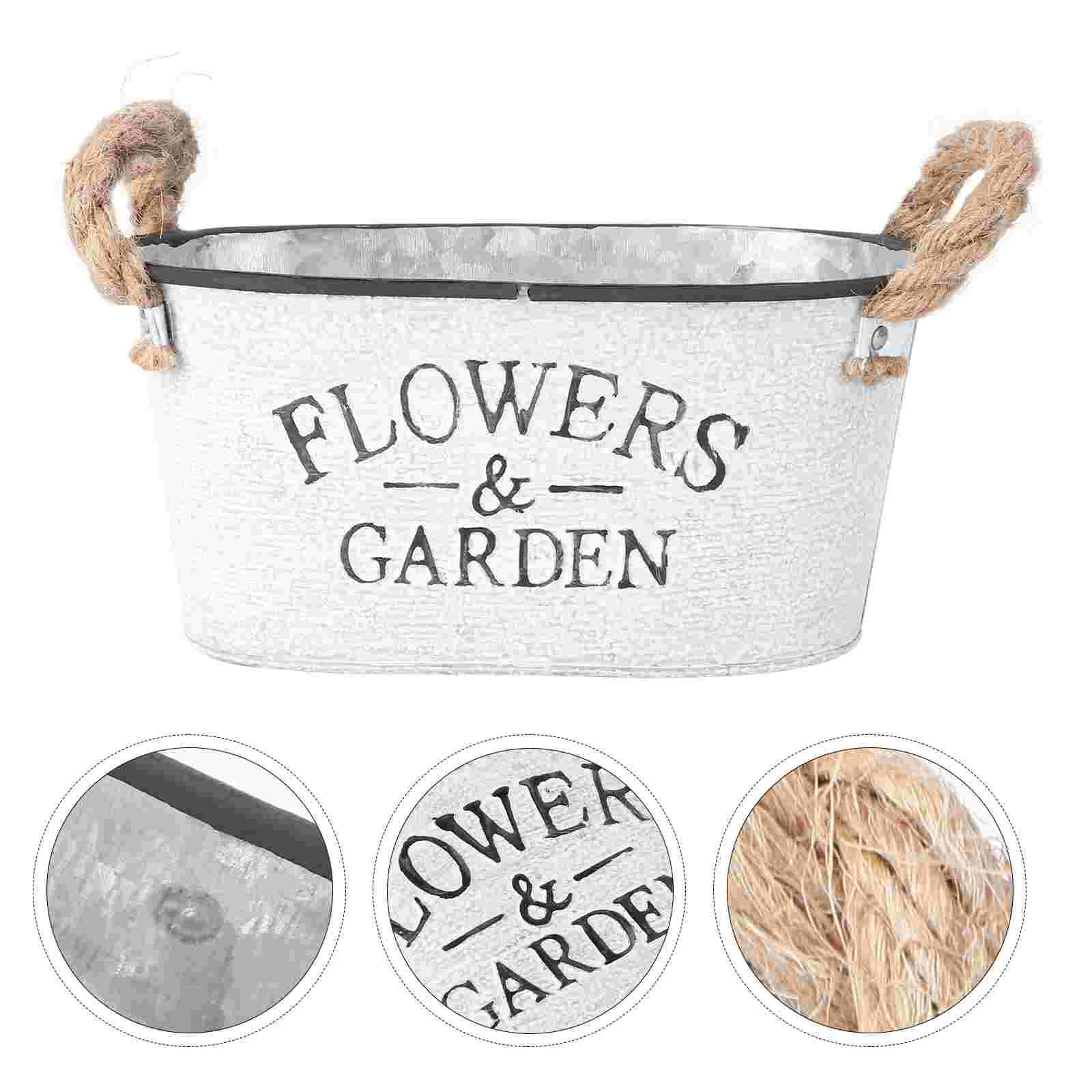 

Metal Tin Flower Pot Simple Flower Pot Nordic Decor Flowerpot Fashion Pot Practical Flower Holder Iron Pot Minimalist Vase