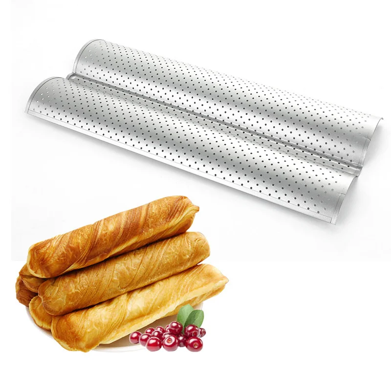 

2pcs Non-Stick Bread Pans Baking utensils Tray Pastry Tools Loaf Baguette Mold Loaves Baking Tray Baguette Pan Bakeware