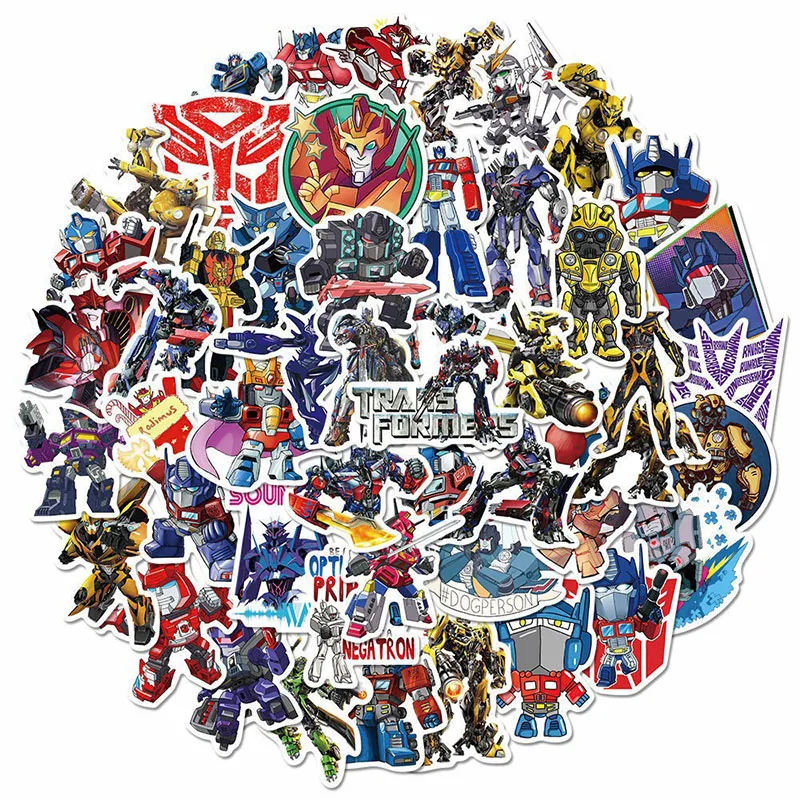 50 шт. водонепроницаемые наклейки-трансформеры для телефона или холодильника
