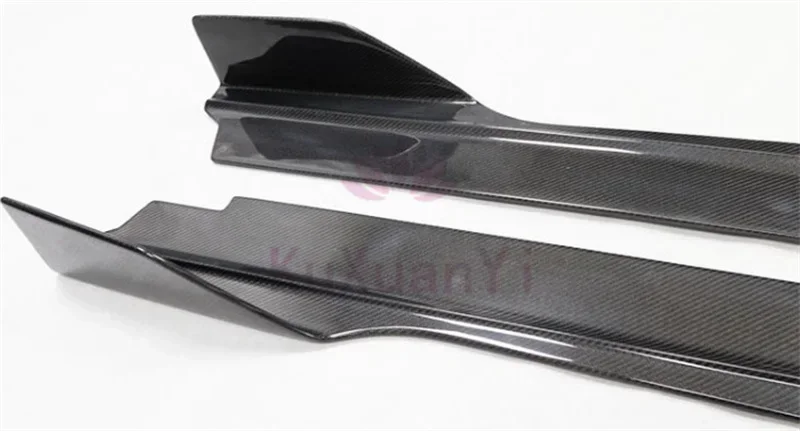 Сухие глянцевые боковые юбки из углеродного волокна в стиле V для Lambo Huracan LP580 LP610