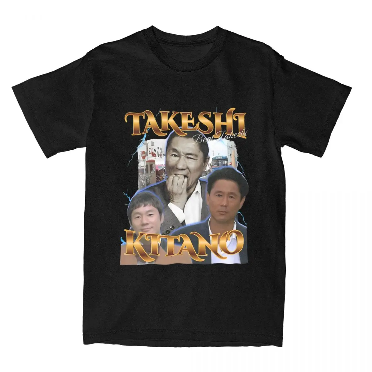 Фото Футболка Takeshi Kitano в стиле 90-х годов для мужчин и женщин, 100% хлопок, хипстерские футболки с круглым вырезом, футболки с коротким рукавом, уникальная одежда №2