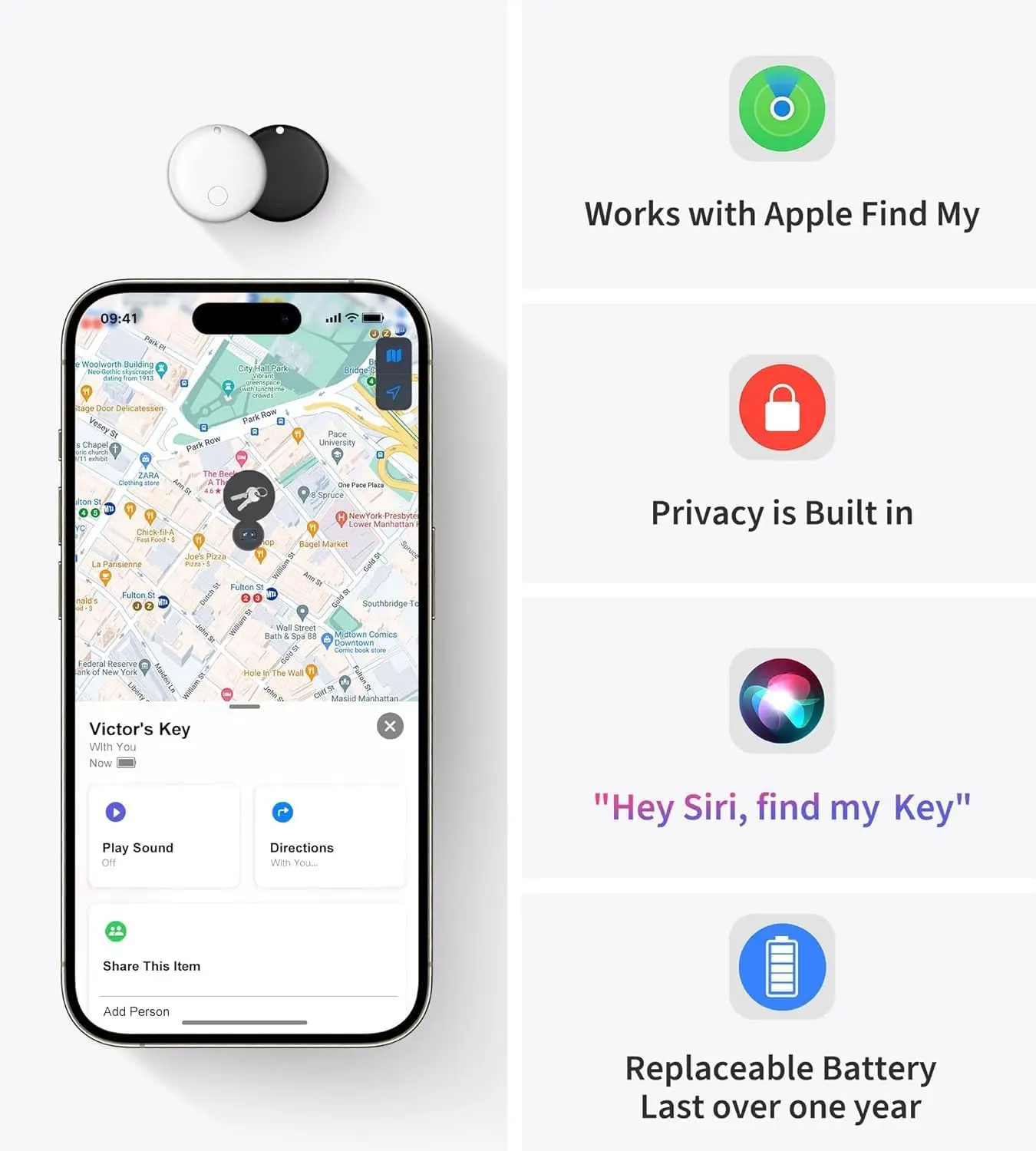 AirTags — упаковка 124 предметов Bluetooth, совместимые с приложением Apple Find My, трекером для детей, багажа, ключами, рюкзаком (art.: 3920cf2d53a34) - 3920cf2d53a34