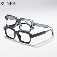 square anti blue light glasses women rivets frames men optical glass retro spring hinge clear lens frame