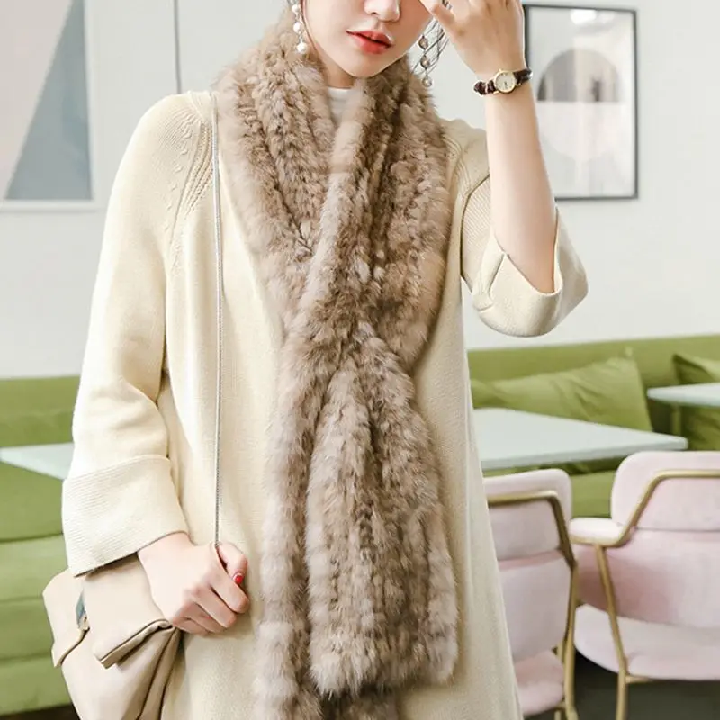 160cm Real Sable Mink Fur Scarf Women Winter Fashion Solid Black Natural Brown Female Genuine Fur Fur Collar S3011