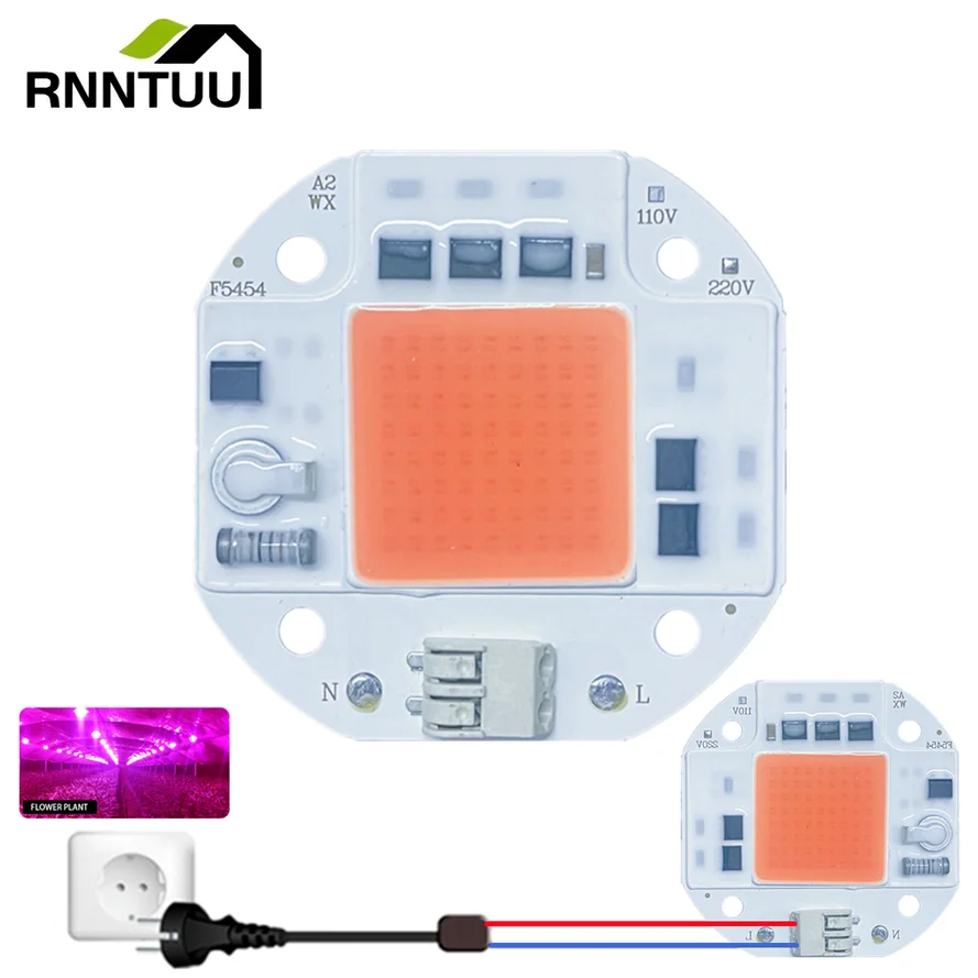 

Welding Free LED Chip COB Driveless Full Spectrum LED Grow Light Chip COB AC 220V Plant light for DIY Plant Lamp Floodlight