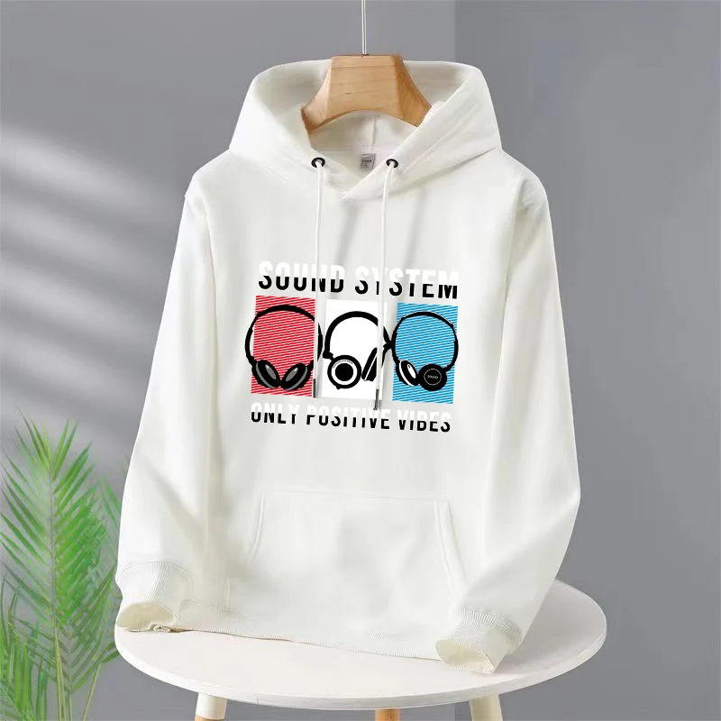 

Sound System Only Positive Vibes Print Women Clothing Fashion Oversize Hoodies Creativity Fleece Streetwear Casual Womens Hoodie