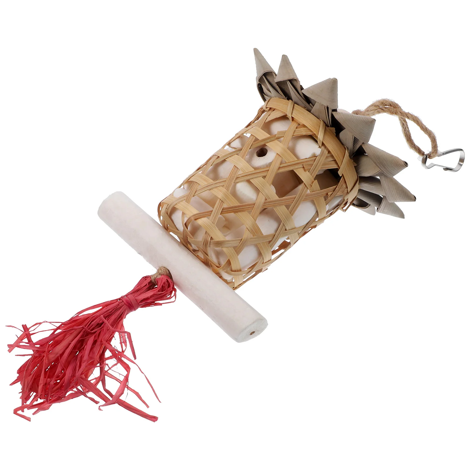 

Wood Bird Food Basket Parrot Toy Bird Cage Hanging Chew Toy Bird Shredding Toy