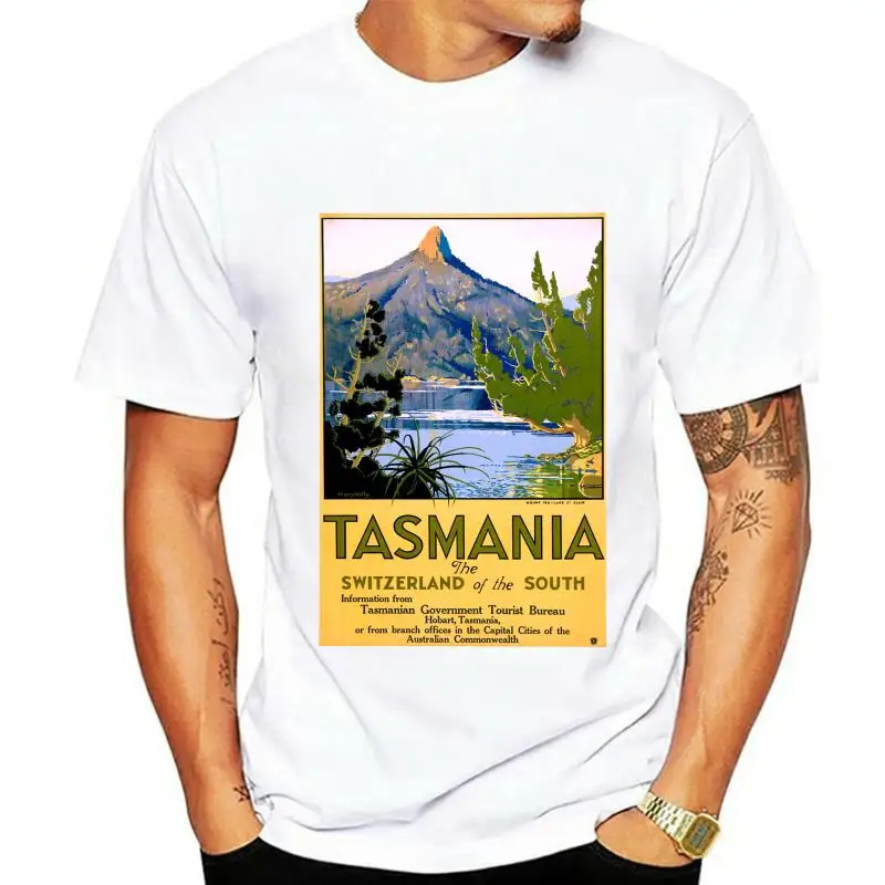 

Мужская футболка винтажный постер для путешествий Австралия Тасмания Футболка женская футболка
