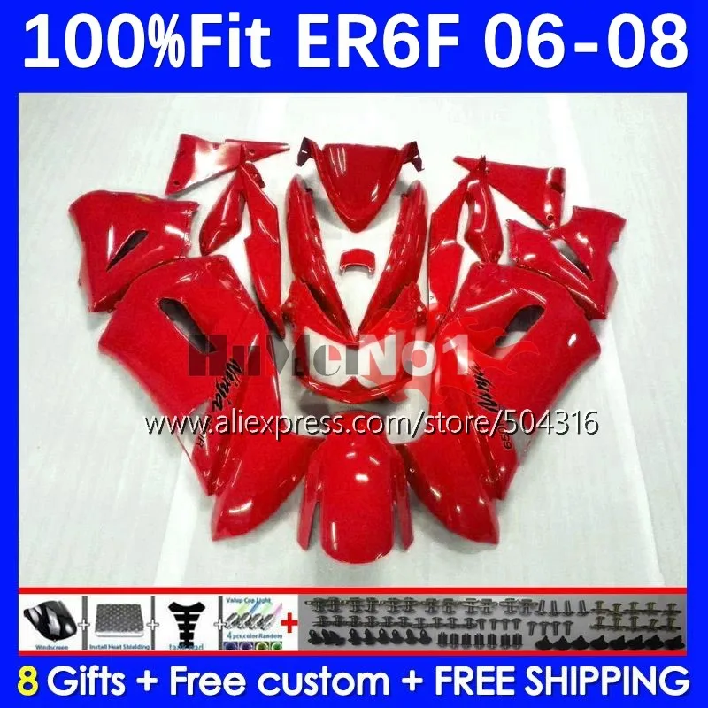 

Injection Body For KAWASAKI glossy red NINJA 650R ER6 F 650 R ER 6 F 53MC.86 ER-6F ER 6F ER6F 06 07 08 2006 2007 2008 Fairing