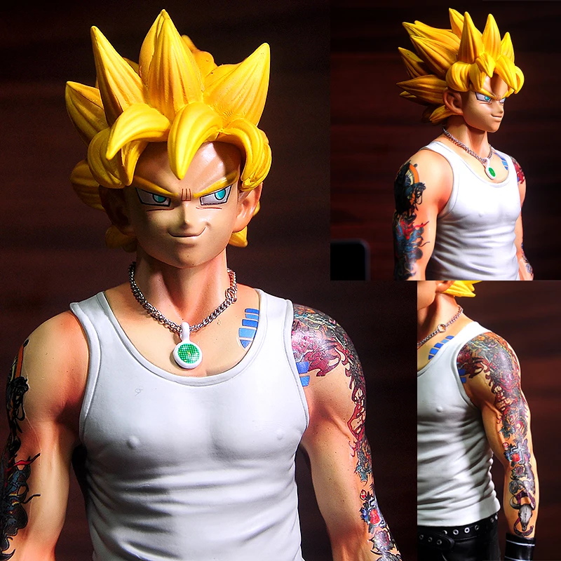 

Bandai Dragon Ball Son Goku Anime Figures Toys Pvc Model Super Saiyan Action Figma Yellow Hair Collector Dbz Juguetes Model