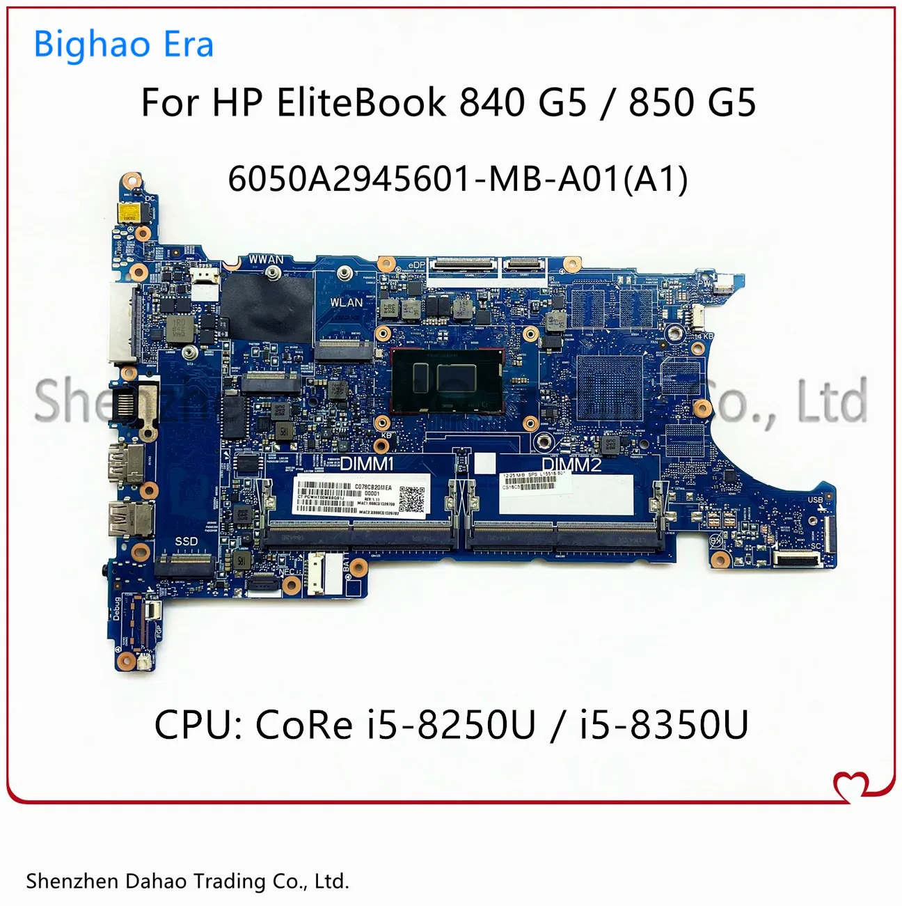 

For HP EliteBook 840 G5 850 G5 Laptop Motherboard With i5-8250U/8350U CPU 6050A2945601-MB-A01 L15518-601 L15516-601 100% Working