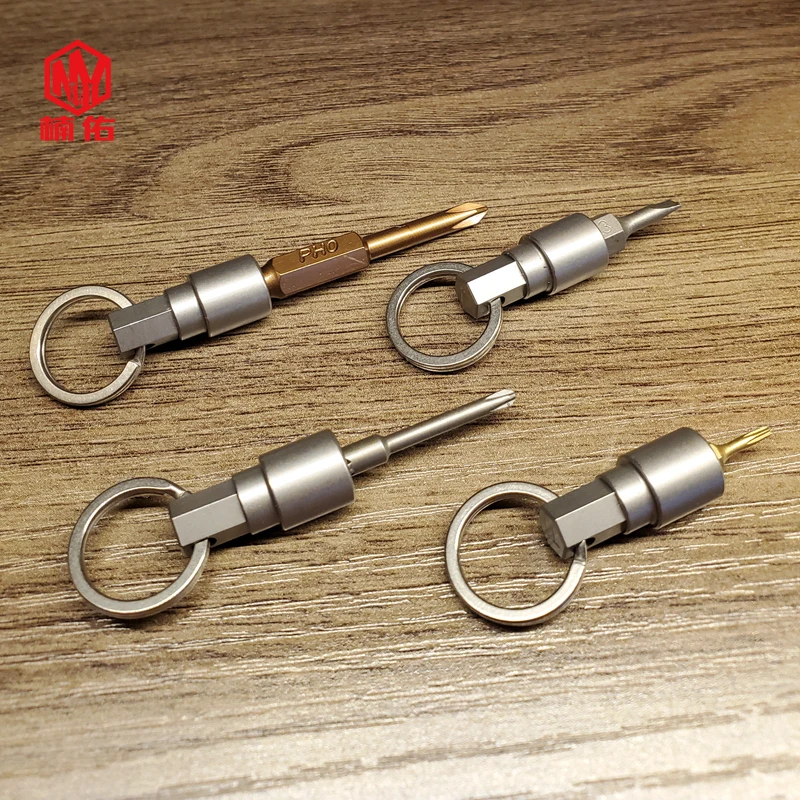 

1PC EDC Tool Titanium Alloy Mini Magnetic Screw Handle Screwdriver Suitable For 6mm/802 long bits Or 4mm/800 long bits