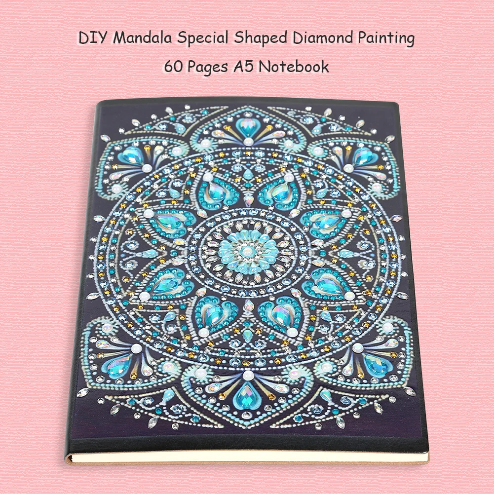 Мандала специальной формы алмазная живопись 60-страничный блокнот формата А5