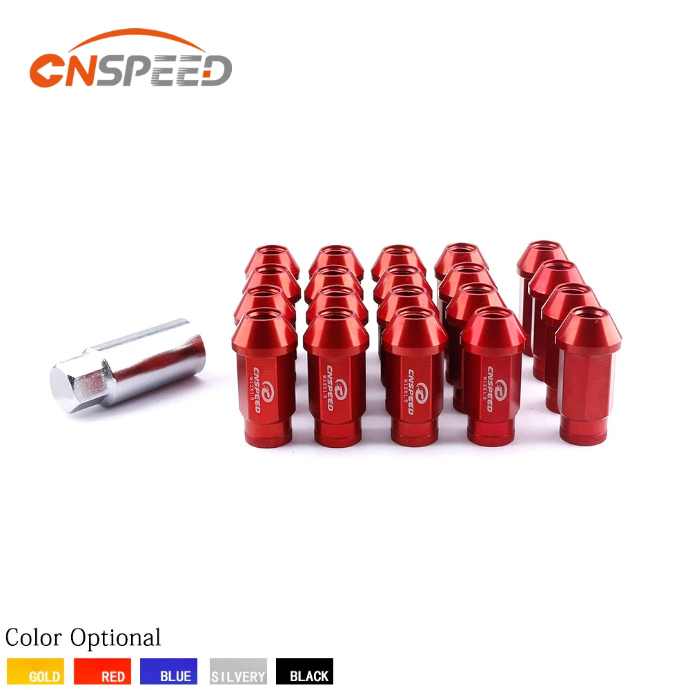 7075-T6 Aluminum CNSPEED Anti Theft Wheel Lug Nuts M12X1.5 Racing 20pcs lug nuts +1 security key