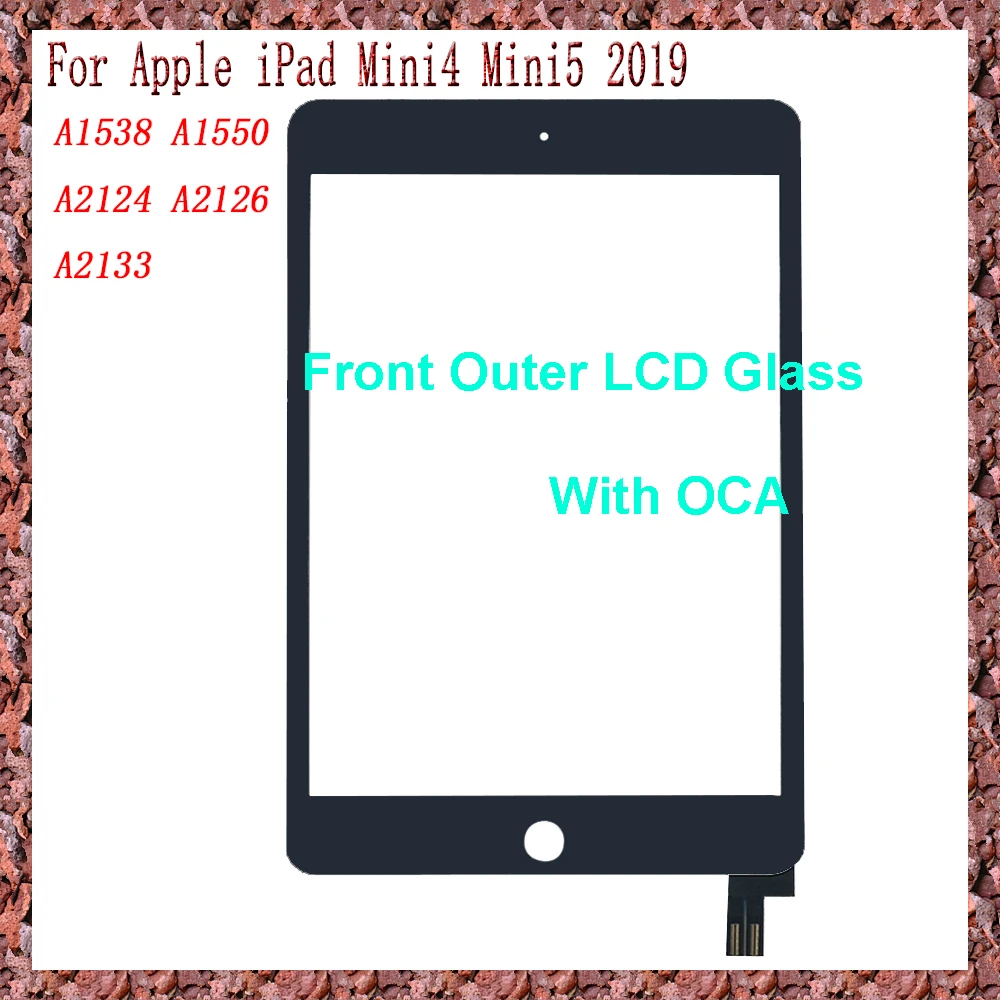 Aaa+ Ipad Mini4 Mini5 7 9-дюймовый Преобразователь Сенсорного Экрана Переднее Стекло