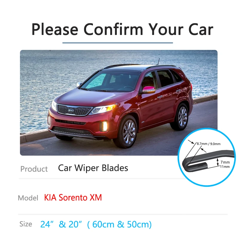 Щетки стеклоочистителя для KIA Sorento XM 2010 2011 2012 2013 2014 2 шт.