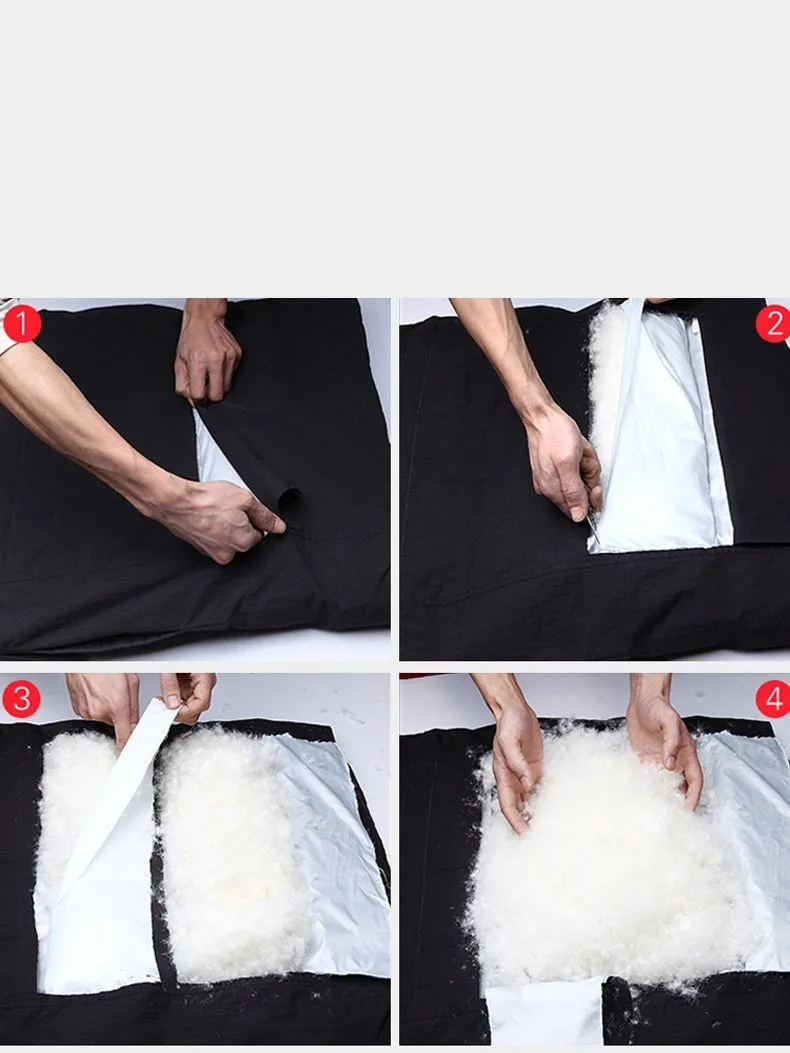 Мужской длинный пуховик на белом утином пуху с капюшоном и меховым воротником