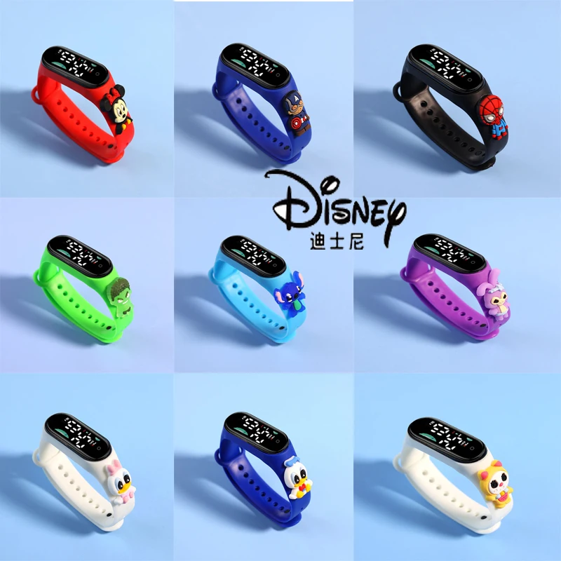 

Disney Princess Frozen Elsa Anna Spiderman Iron Man Mickey Minnie Mouse Stitch Winnie the Pooh LED Watch Children Toys