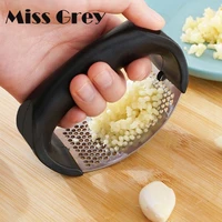 manual garlic press ginger crusher kitchen accessories grater chopper mincer grinder masher stainless steel household tools