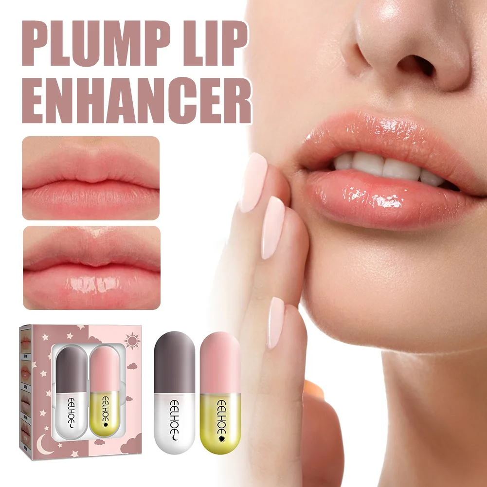 

2pcs Lip Enhancer Moisturizing Lip Plumper Natural Ginger Lip Repairing Serum Reduce Fine Lines Volumising Lips Plumper Lip Care