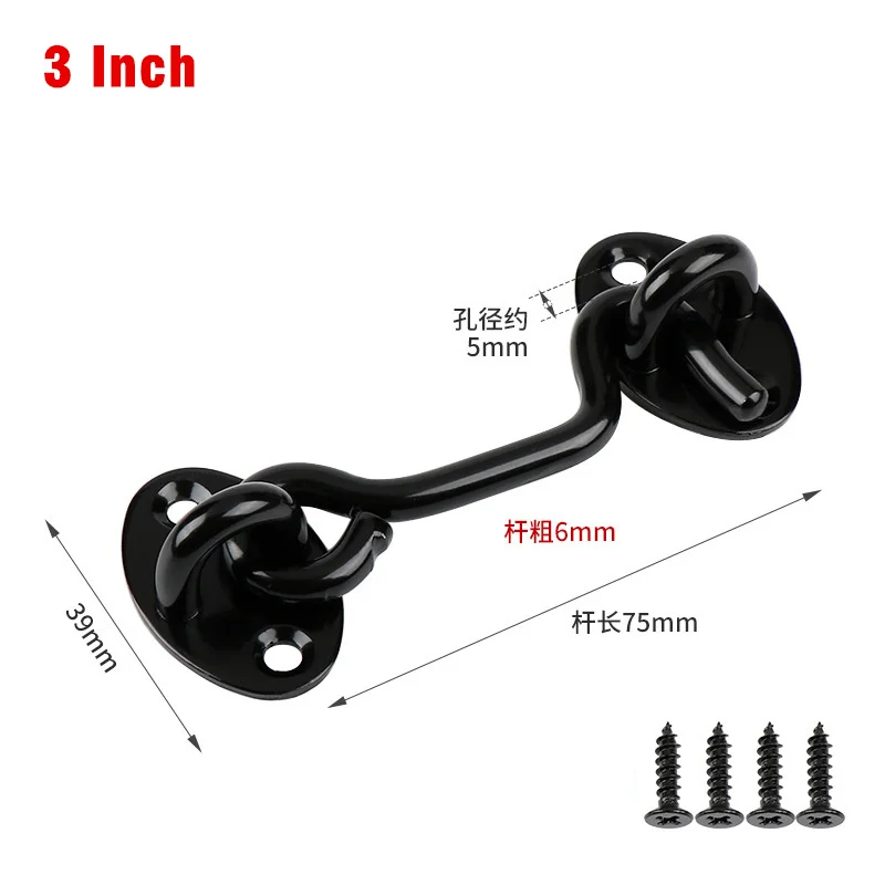 

Нержавеющая сталь крюк и глаз замок черный серебристый