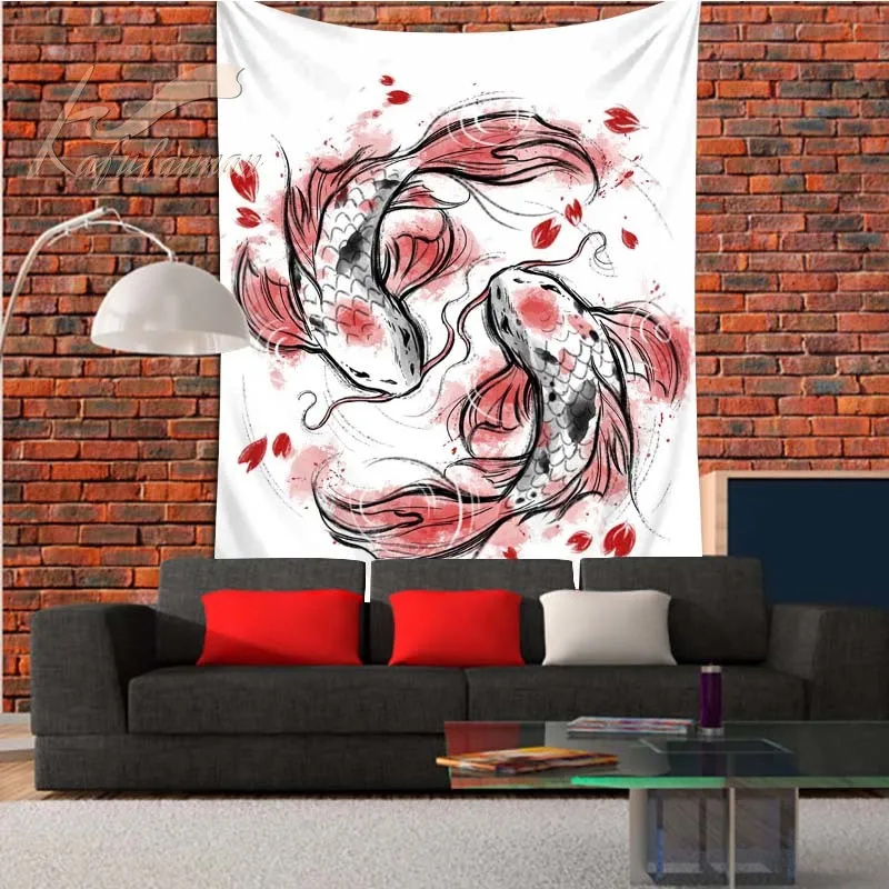 Гобелен в виде цветущей вишни домашний декор японском стиле украшение на стену