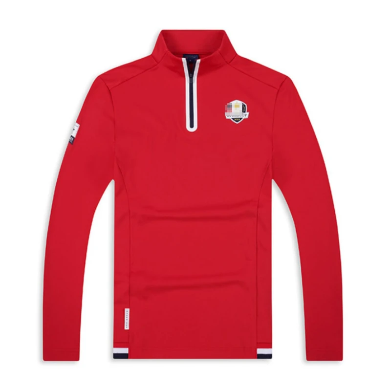 

2022 Golf Clothing Men's Autumn and Winter Outdoor Golf Wear Warm Standing Collar Sports Quick Dry Long-sleeved T-shirt Polo