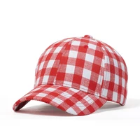 brand high quality baseball cap women black red plaid spring summer hat men cotton bone snap back hip hop cap for men casquette