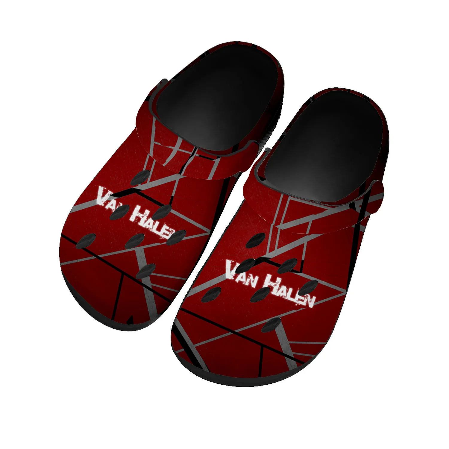 

EVH 5150 Stripe Heavy Metal Rock Home Clogs Custom Water Shoes Mens Womens Teenager Shoes Clog Breathable Beach Hole Slippers