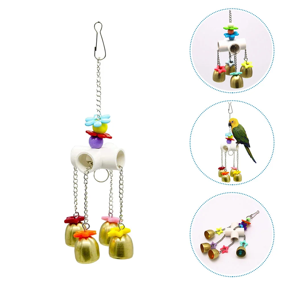

Bird Toys Parrot Toy Bells Hanging Bell Cagechew Bite Pendant Chewing Budgie Parakeet Playground Diversion Birds Treat Foraging