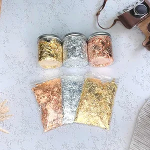 3g Imitation Gold Sliver Copper Foil Sequins Glitters Craft Leaf Flake Sheets Bulk  For Gilding DIY  in India