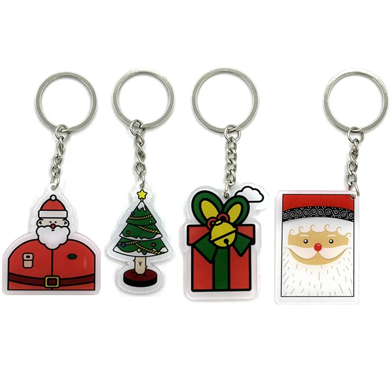 

Подарок на рождественскую елку, брелок для ключей для мужчин и женщин, милый брелок для ключей с подвеской на сумку, акриловый мультяшный подарок другу