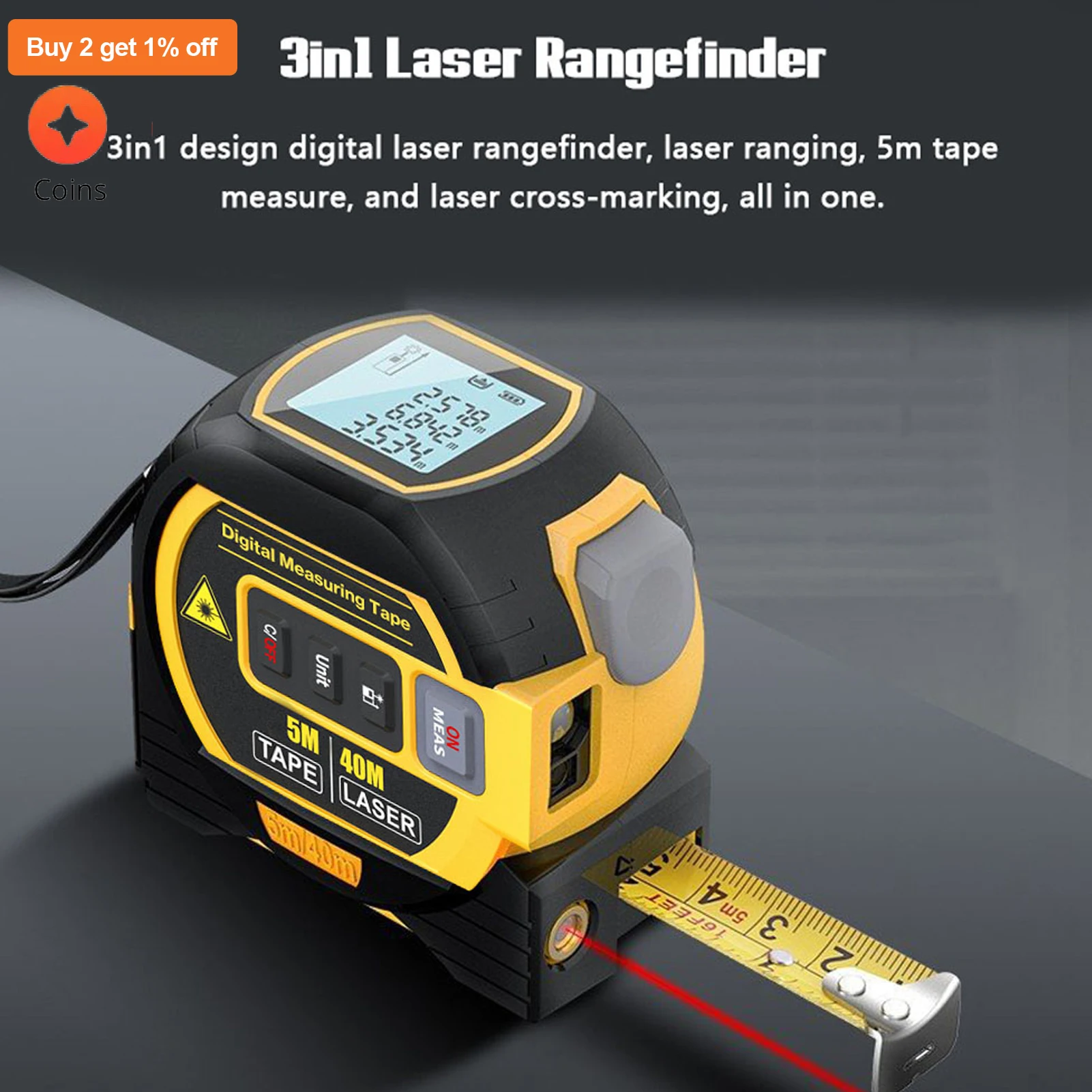 Лазерный измеритель расстояния измерительная лазерная рулетка цифровой