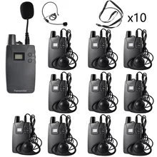 Wireless Whisper Tour Audio Guide System with AA Battery for Group Bus Tour Factory Plant Tour Museum Visiting 1 TX + 10 RX 