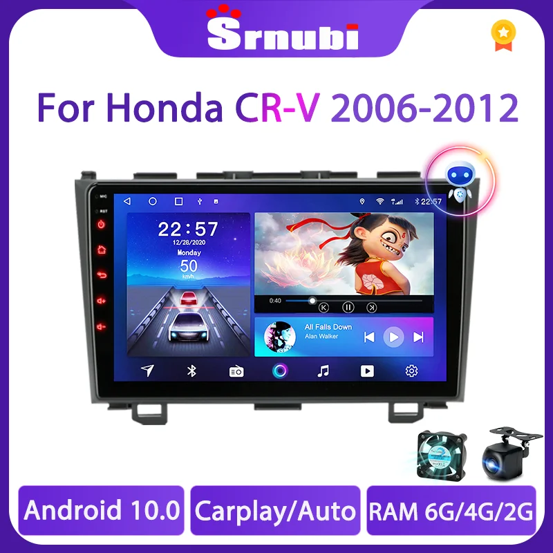srnubi android 11 wifi car radio for honda crv 2006 2012 gps navigation stereo 2 din carplay multimedia player dvd head unit free global shipping
