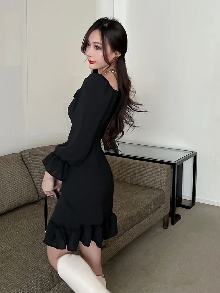 French Off The Shoulder White Elegant Dress 2020 Autumn Women Bandage Retro Party Mini Dress Lady Designer Dress Women Clothing