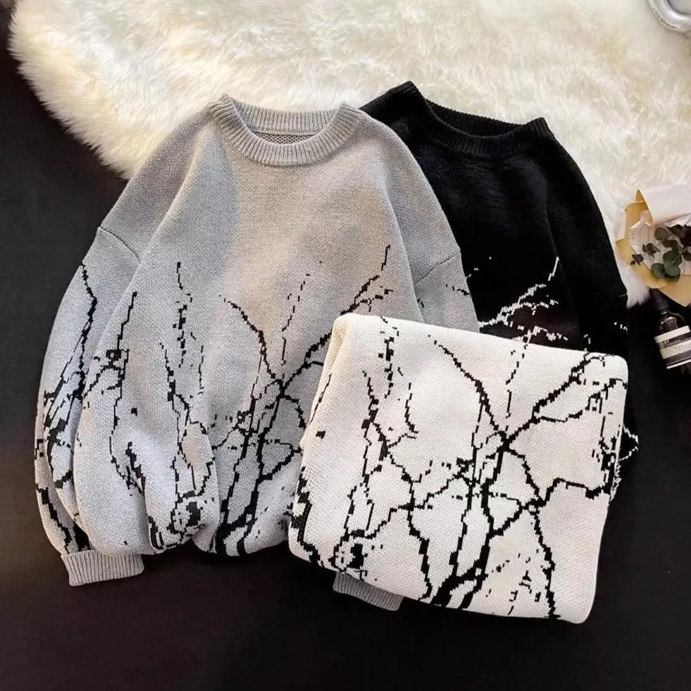 

Trendy Men Spring Sweater Warm Autumn Winter Sweater Long Sleeves Japanese Style Winter Sweater Vintage