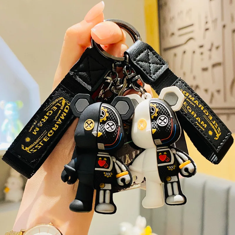 

Fashion bracelet semi-anatomical mechanical bear sculpture pendant, car keychain, cartoon three-dimensional doll, bag decoration