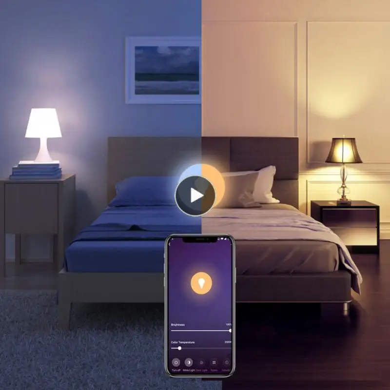 

Умная лампа с регулировкой времени, регулируемой яркостью, E27 E26 B22, 9 Вт, светодиодная лампа с голосовым управлением, работает с Alexa Google Home