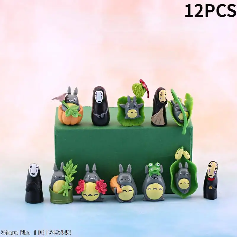 

Kawaii Totoro Car Ornaments Resin Figures Set Studio Ghibli Anime Room Decor Desk Decorations Fairy Garden Funny DIY Accessories