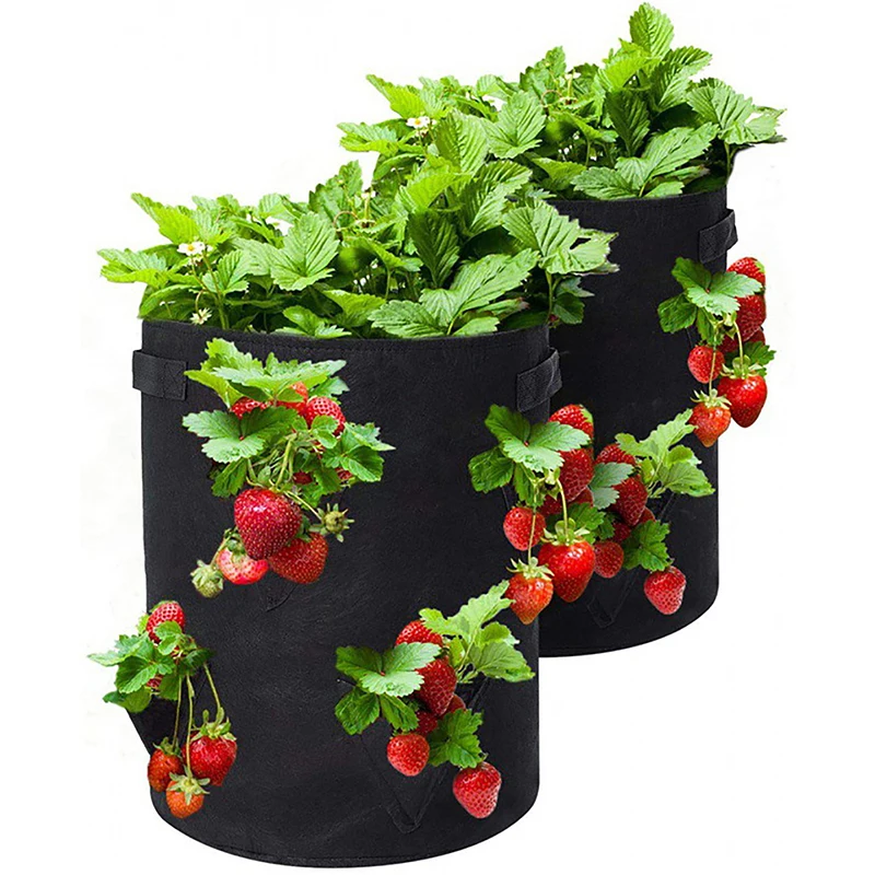 

Пакет для выращивания клубники, пакет для выращивания овощей, горшок для выращивания растений 5/галлонов, многоразовые садовые балконы, цветочный травяной плантатор