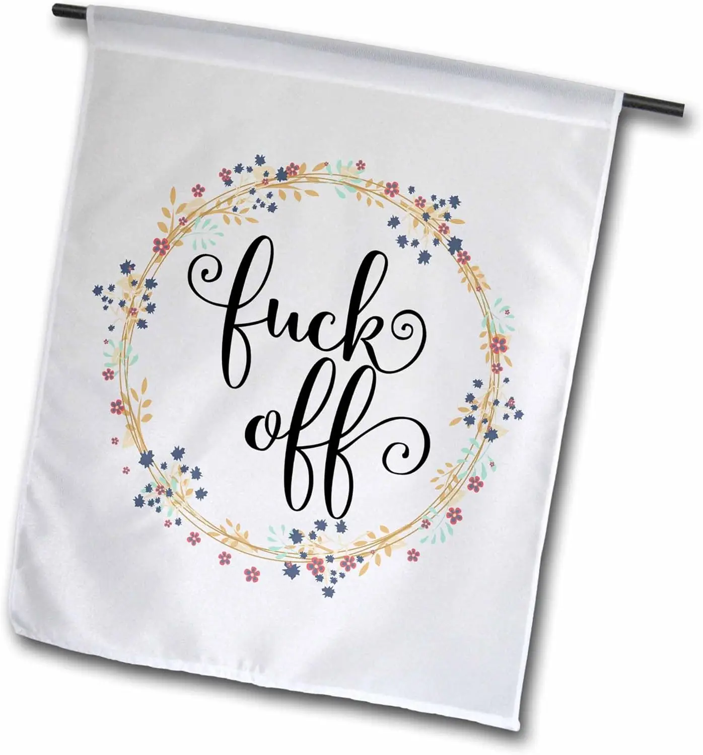 3dРоза fl_ 264043 _1 &quotЦветочный венок с забавным садовым флагом цитатой 12 x 18 дюймов