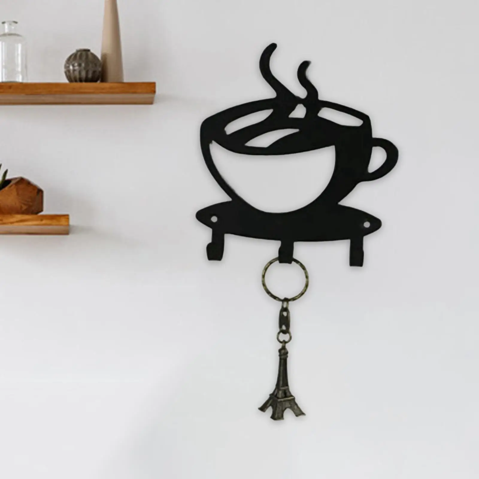 

Wall Mounted Key Holder 3 Hooks Coat Hanger for Living Room Farmhouse Decor
