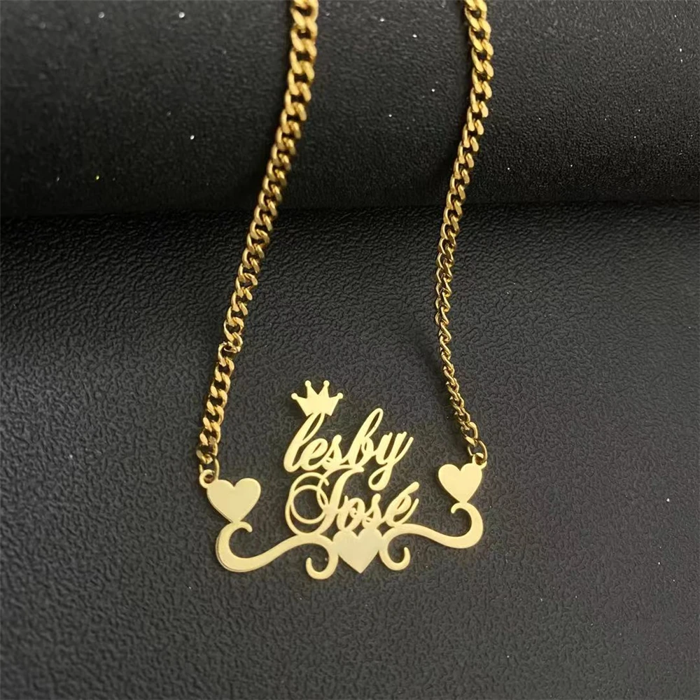 

Multiple Name Custom Stainless Steel Necklace For Women Girl Personalized Bead Choker Pendant Jewelry Christmas Gifts
