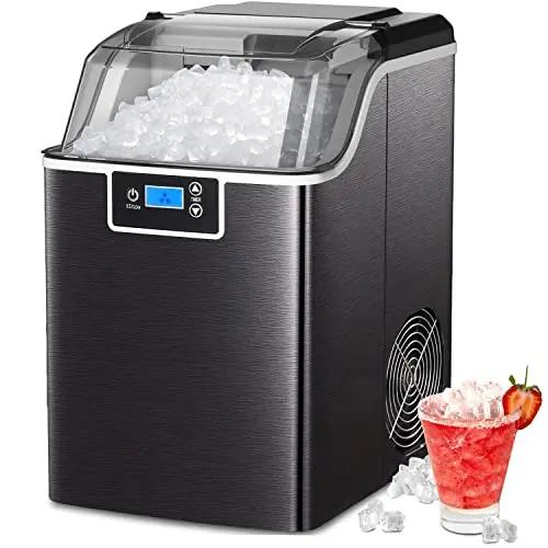 

44Lbs Nugget Ice Maker Countertop Crushed Chewable Ice Maker Machine with Self-Cleaning, Ice Per Day/Timer Stainless Steel Ice
