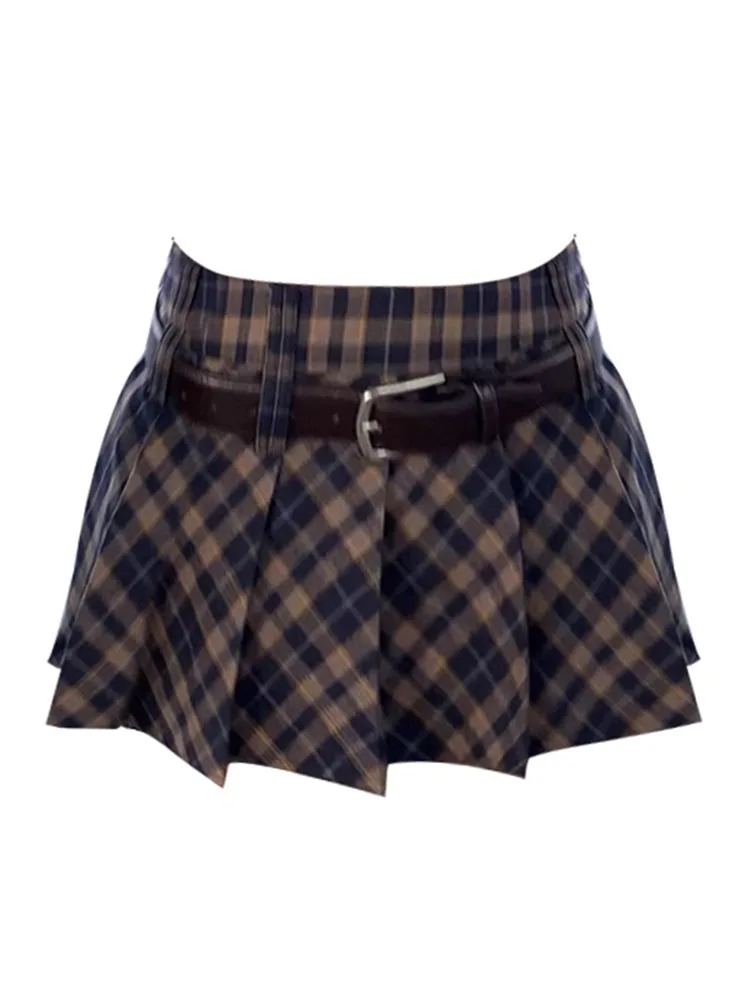 

Japanese Fashion Plaid Skirts Women High Waist Classical Pleated Skirt Casual Gyaru Coquette Harajuku Streetwear Preppy Style