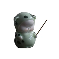 chinese tiger ugly and cute hand painted ceramic joss stick incense base incense burner sandalwood living room birthday gift